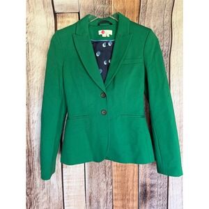 Boden Tailored Blazer Green Polished Preppy Workwear Jacket Career Spring US 2R